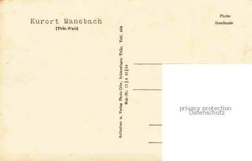 AK / Ansichtskarte  Manebach Panorama Kurort Thueringer Wald