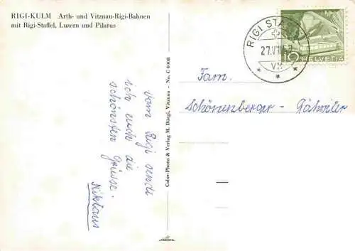 AK / Ansichtskarte  Eisenbahn Railway Chemin de Fer Ferrovia-- Rigi kulm Luzern Pilatus