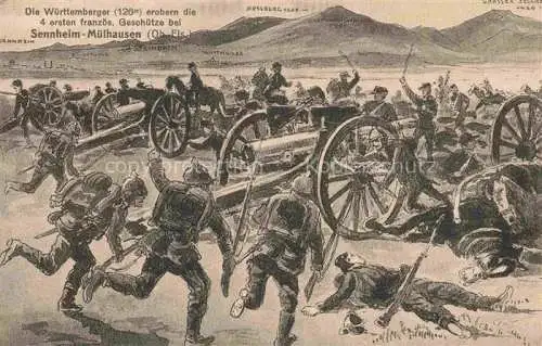 AK / Ansichtskarte  Sennheim Cernay Mulhouse Thann 68 Haut-Rhin Die Wuerttemberger erobern franzoesische Geschuetze