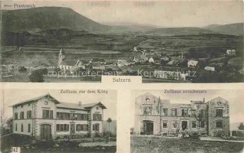 AK / Ansichtskarte  Salzern Saulxures-sur-Moselotte Epinal 88 Vosges Panorama Zollhaus vor dem Krieg Zollhaus zerschossen