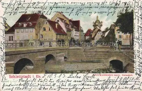 AK / Ansichtskarte  Schlettstadt Selestat 67 Bas-Rhin Ortspartie mit Bruecke