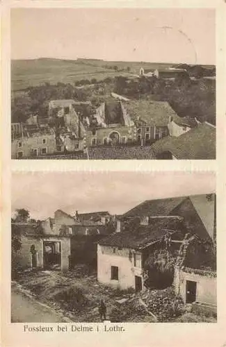 AK / Ansichtskarte  Fossieux Chateau-Salins 57 Moselle Panorama Zerstoertes Dorf in WK1