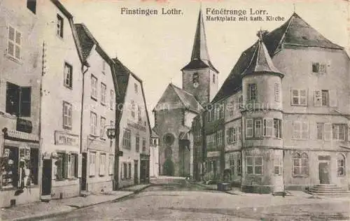 AK / Ansichtskarte  Finstingen Fenetrange Sarrebourg 57 Moselle Marktplatz mit kath Kirche