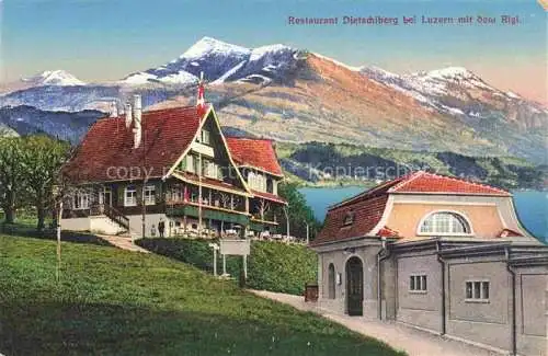 AK / Ansichtskarte  LUZERN  LU Restaurant Dieschiberg mit dem Rigi