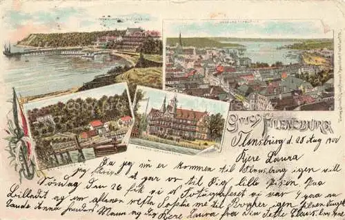 AK / Ansichtskarte  FLENSBURG  Flensborg Schleswig-Holstein Strandhotel Gluecksburg Panorama Bad Kollund Kurhaus Gravenstein