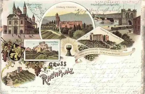 AK / Ansichtskarte  SPEYER Rhein Dom Limburg Rheinbruecke Ludwigshafen Drachenfels Dahn Trifels Annweiler Maxburg Neustadt