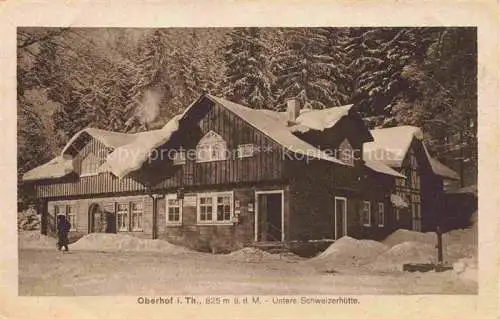 AK / Ansichtskarte  Oberhof  Thueringen Untere Schweizerhuette im Winter