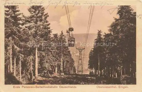 AK / Ansichtskarte  Oberwiesenthal Erzgebirge Erste Personen-Seilschwebebahn Deutschlands