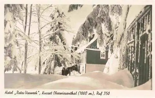 AK / Ansichtskarte  Oberwiesenthal Erzgebirge Hotel Rotes Vorwerk im Winter