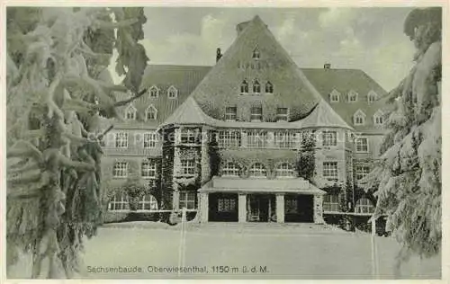 AK / Ansichtskarte  Oberwiesenthal Erzgebirge Sachsenbaude im Winter