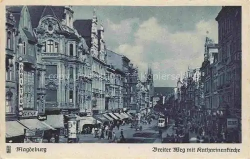 AK / Ansichtskarte  MAGDEBURG Breiter Weg mit Katharinenkirche Kupfertiefdruck Serie Aus deutschen Landen