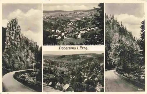 AK / Ansichtskarte  Pobershau Panorama Strassen ins Erzgebirge