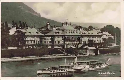 AK / Ansichtskarte  Pillnitz Dresden Blick ueber die Elbe zum Schloss Dampfer