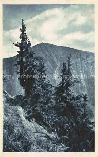 AK / Ansichtskarte  Brunnberg Hirschberg Jelenia Gora Riesengebirge PL Serie Schlesische Gebirgsbilder nach Original-Aufnahme von O. Blau Nr. 1 Schneekoppe vom Teufelsgaertchen 