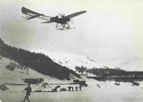 AK / Ansichtskarte  DAVOS GR Tag der Aerophilatelie René Grandjean am 19. Februar 1912 ueber dem Davosersee Sonderstempel