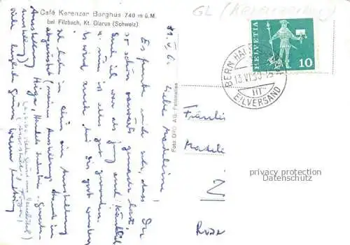 AK / Ansichtskarte  Filzbach Glarus GL Café Kerenzer Berghus Sonnenterrasse Alpenblick