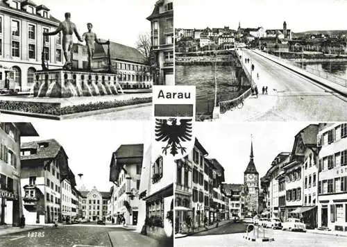 AK / Ansichtskarte  AARAU AG Motive Stadtzentrum Bruecke Denkmal