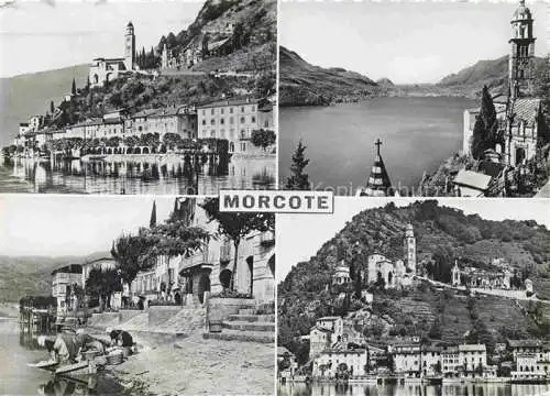 AK / Ansichtskarte  Morcote Lago di Lugano TI Haeuserpartie am See Kirche Panorama