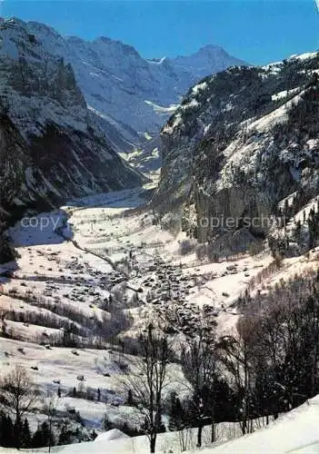 AK / Ansichtskarte  Lauterbrunnental Winterpanorama Blick gegen Mittaghorn Grosshorn und Breithorn Berner Alpen