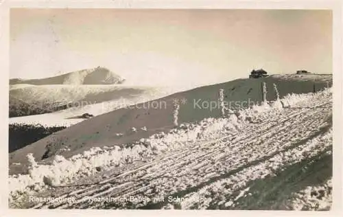 AK / Ansichtskarte  Krummhuebel Karpacz Riesengebirge PL Prinz Heinrich Baude mit Schneekoppe Winterpanorama