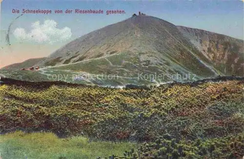 AK / Ansichtskarte  Krummhuebel Karpacz Riesengebirge PL Panorama Blick zur Schneekoppe von der Riesenbaude aus gesehen