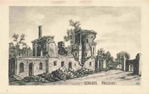 AK / Ansichtskarte  Fricourt Peronne 80 Somme Schloss Fricourt zerstoert