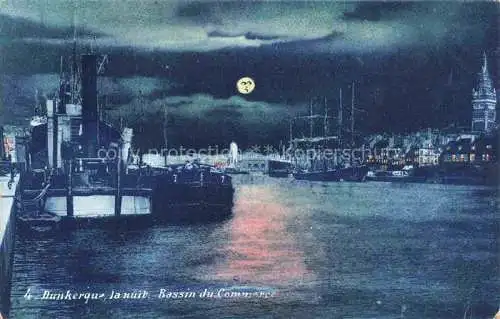 AK / Ansichtskarte  DUNKERQUE Duenkirchen 59 Nord La nuit Bassin du Commerce