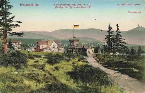 AK / Ansichtskarte  Johannisbad Janske Lazne Boehmen Riesengebirge CZ Schwarzschlagbaude Blick zur Schneekoppe