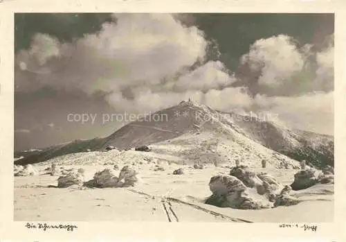 AK / Ansichtskarte  Karpacz Krummhuebel Riesengebirge PL Winterpanorama Blick zur Schneekoppe