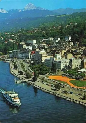 AK / Ansichtskarte  Evian-les-Bains 74 Haute-Savoie Vue panoramique Lac Léman la ville et la Dent d'Oche