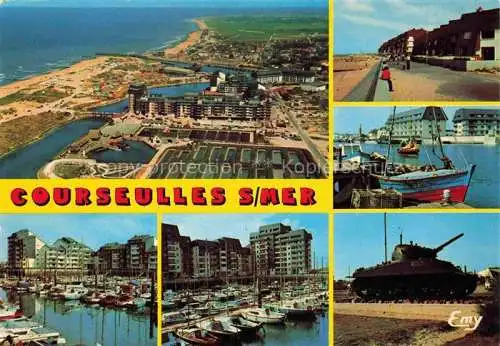 AK / Ansichtskarte  Courseulles-sur-Mer 14 Calvados Vue aérienne Port Promenade Tank