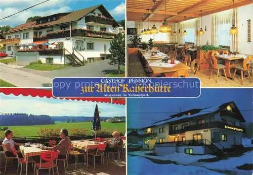 AK / Ansichtskarte  Altschoenau Neuschoenau Gasthof Pension zur Alten Kaiserhuette Gastraum Terrasse