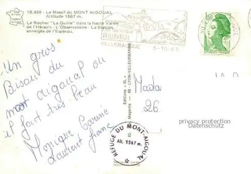 AK / Ansichtskarte  Mont-Aigoual Saint-Sauveur-Camprieu Vigan 30 Gard En été et en hiver Rocher La Quille Vallée de l'Hérault Observatoire Station de l'Espérou