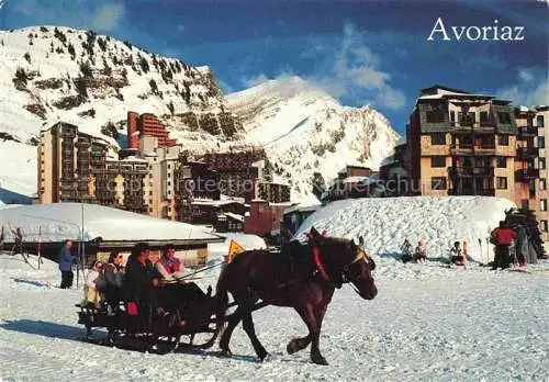 AK / Ansichtskarte  Avoriaz Station de Sports d'hiver Station sans voiture Promenade en traîneau