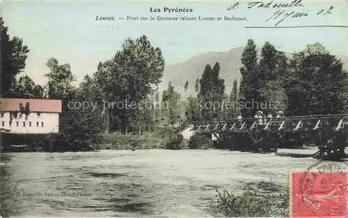 AK / Ansichtskarte  Loures-Barousse Bagneres-de-Bigorre 65 Hautes-Pyrenees Pont sur la Garonne reliant Loures et Barbazan