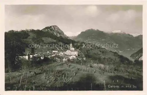 AK / Ansichtskarte  Carona Lago di Lugano TI Panorama Kirche