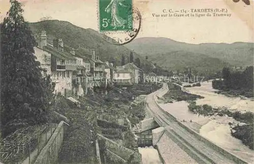 AK / Ansichtskarte  Tardets-Sorholus Oloron-Sainte-Marie 64 Pyrenees-Atlantiques Vue sur le Gave et la ligne du Tramway