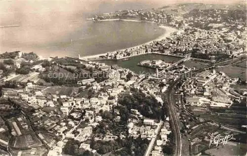 AK / Ansichtskarte  SAINT-JEAN-DE-LUZ Bayonne 64 Pyrenees-Atlantiques Ensemble de Ciboure le Port la Plage Vue aerienne