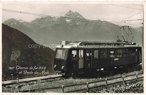 AK / Ansichtskarte  Eisenbahn Railway Chemin de Fer Ferrovia-- Dents du Midi Schweiz