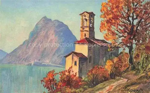 AK / Ansichtskarte  Kovasits Andor Kuenstlerkarte Lago di Lugano Castagnola