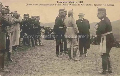 AK / Ansichtskarte  Wilhelm II Adel Preussen Monarchie Schweizer Manoever