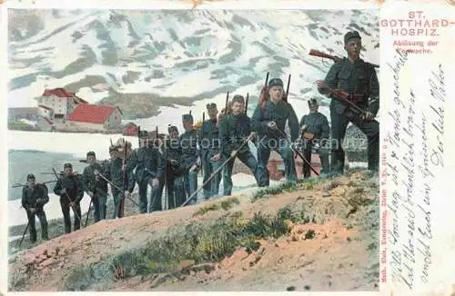 AK / Ansichtskarte  Gebirgsjaeger Chasseur Alpins Mountaineers Militaria-- St Gotthard Hospiz Schweiz