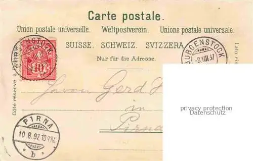 AK / Ansichtskarte  Buergenstock Vierwaldstaettersee NW Kaenzeli Vitznau Gergau Brunnen Mythen Schmurtobelbruecke