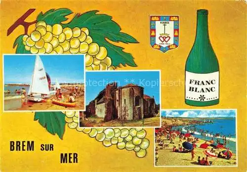 AK / Ansichtskarte  Brem-sur-Mer Wein Franc Blanc Strand Kuestenpanorama