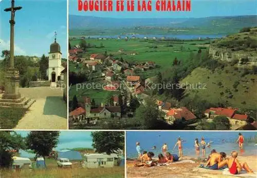 AK / Ansichtskarte  Doucier Vue panoramique Eglise Croix Camping Plage