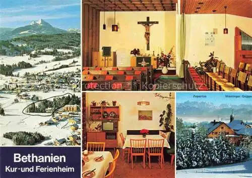 AK / Ansichtskarte  Oy Kur- und Ferienheim Bethanien Kapelle Gastraum Winterpanorama Alpen Luftaufnahme