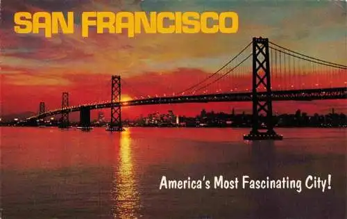 AK / Ansichtskarte  SAN FRANCISCO California USA Sunset bay bridge