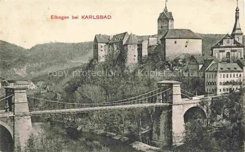 AK / Ansichtskarte  Elbogen Loket Czechia Burg Elbogen Bruecke ueber die Eder