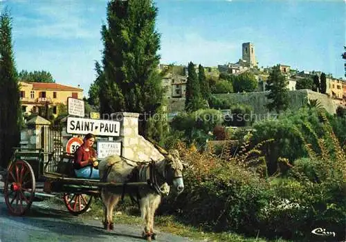 AK / Ansichtskarte  St-Paul-de-Vence 06 Teilansicht Eselkarren