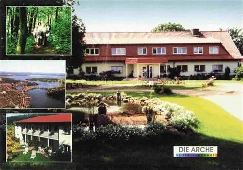 AK / Ansichtskarte  Zislow 
Landhaus Die Arche Waldspaziergang Luftaufnahme Plauer See Mecklenburgische Seenplatte